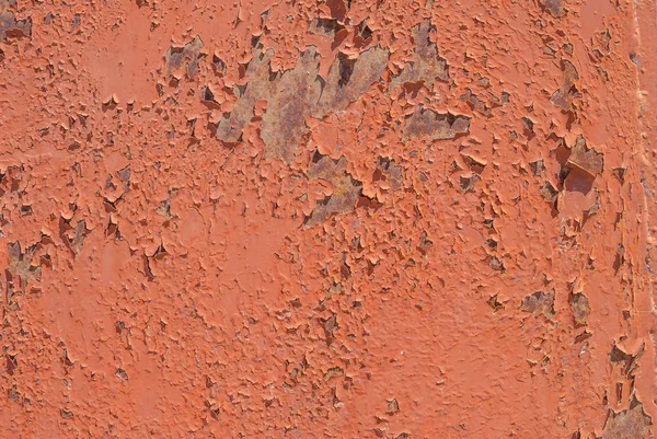 Surface of rusty iron with remnants of old paint, chipped paint, texture background — Stock Photo, Image