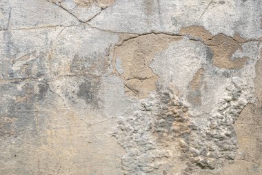 eski beton duvar, çatlaklar, doku arka plan üzerinde yontma boya