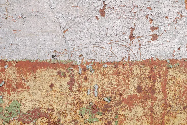 Pintura astillada en la superficie de hierro, fondo de metal oxidado, textura — Foto de Stock