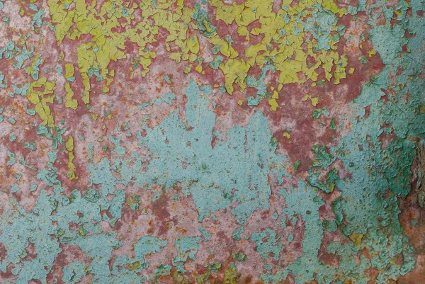 Štípané barva na železné povrchu, textury pozadí — Stock fotografie