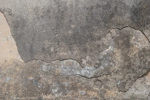 Viejo yeso astillado en la pared de hormigón, textura gris, fondo — Foto de Stock