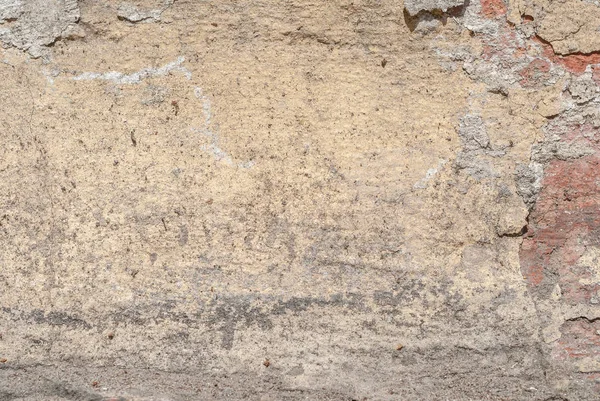 Grietas en la pared de yeso viejo, pintura astillada, textura beige, fondo — Foto de Stock