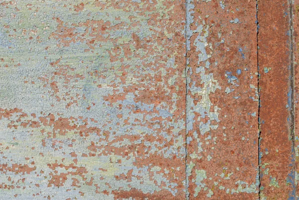 Cat terkelupas di permukaan besi, latar belakang tekstur — Stok Foto