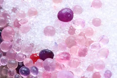 sillica pembe boncuk makro görünümünde jel