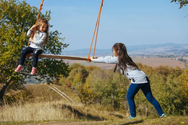 Girl kids outumn smile — Stock Photo, Image