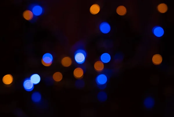 Verschwommen Bokeh abstrakten Hintergrund Fenster Nacht Licht Straße außerhalb Neujahr — Stockfoto