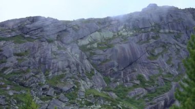 Çok güzel dağ manzarası. Sibirya'daki dağ geçidinden panoramik bir manzara