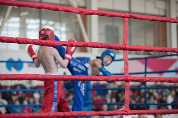 Ogólnorosyjski Konkurs Xvlll Cup Siberia Rosja Krasnojarsk Lutego 2020 Kickboxing — Zdjęcie stockowe