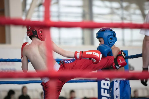 Ogólnorosyjski Konkurs Xvlll Cup Siberia Rosja Krasnojarsk Lutego 2020 Kickboxing — Zdjęcie stockowe