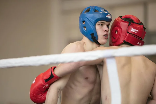 Ogólnorosyjski Konkurs Xvlll Cup Siberia Rosja Krasnojarsk Lutego 2020 Kickboxing — Zdjęcie stockowe