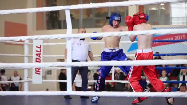 Celoruská Soutěž Xvlll Cup Siberia Rusko Krasnojarsk Února2020 Kickbox Junior — Stock video