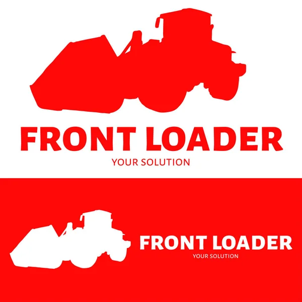 Loader frontal logotipo do vetor. Carregador dianteiro silhueta — Vetor de Stock