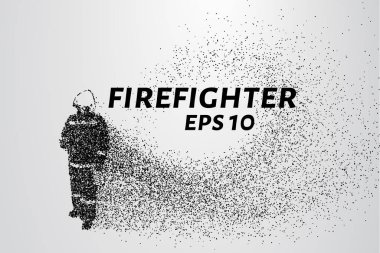 Parçacıkların itfaiyeci. İtfaiyeci noktalar ve daireler oluşur. Vektör çizim