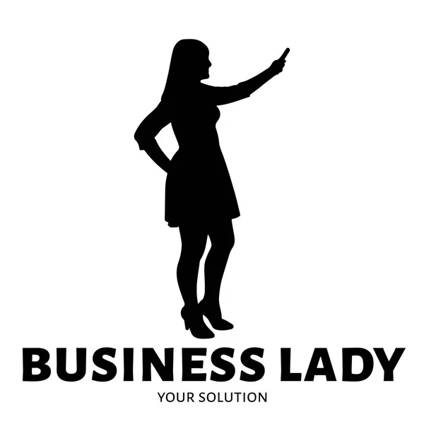 Business lady vector logo. Logo in the form of a business lady — Stock Vector
