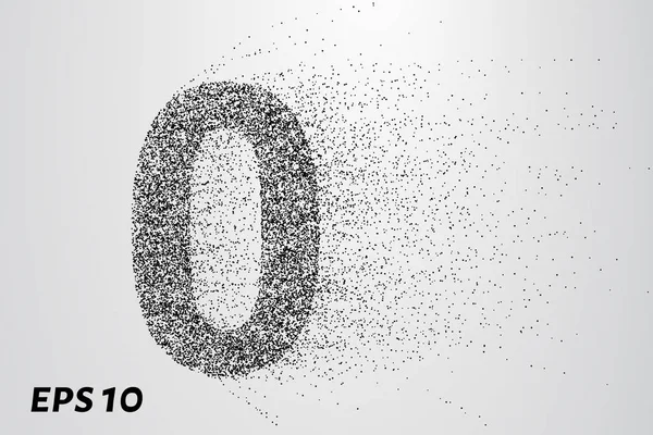 Mektup 0 parçacıklar. Mektubu 1 daireler ve noktaları oluşur. Vektör çizim