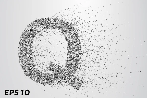 Lettre Q des particules. La lettre Q se compose de cercles et de points. Illustration vectorielle — Image vectorielle