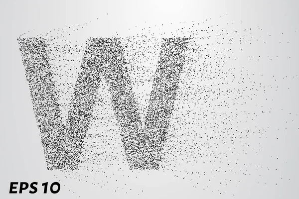 Lettre W des particules. La lettre W se compose de cercles et de points. Illustration vectorielle — Image vectorielle