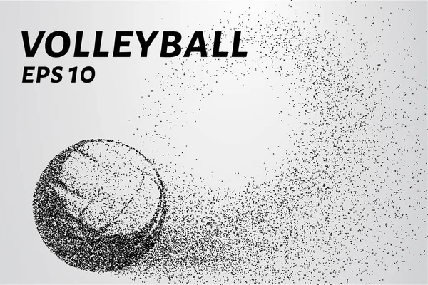 Uma salva de partículas. O voleibol consiste em pequenos círculos. Ilustração vetorial — Vetor de Stock