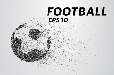 Parçacıkların bir futbol topu. Bir futbol topu küçük daire ve noktalar oluşur.