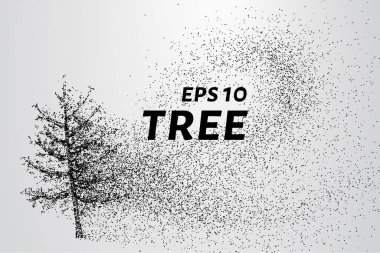 Parçacıklar ağacı. Ağaç küçük daire ve noktalar oluşur.