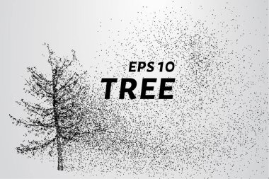 Parçacıklar ağacı. Ağaç küçük daire ve noktalar oluşur.