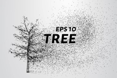 Parçacıklar ağacı. Ağaç küçük daire ve noktalar oluşur.