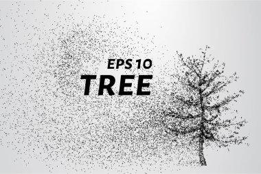 Parçacıklar ağacı. Ağaç küçük daire ve noktalar oluşur.