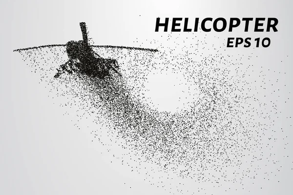 Parçacıkların helikopter. Helikopter silüeti küçük daire ve noktalar oluşur. Vektör çizim