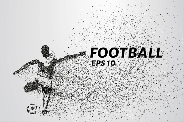 Futbol parçacıkların. Oyuncu topu ile daireler ve noktalar oluşmaktadır. Vektör çizim