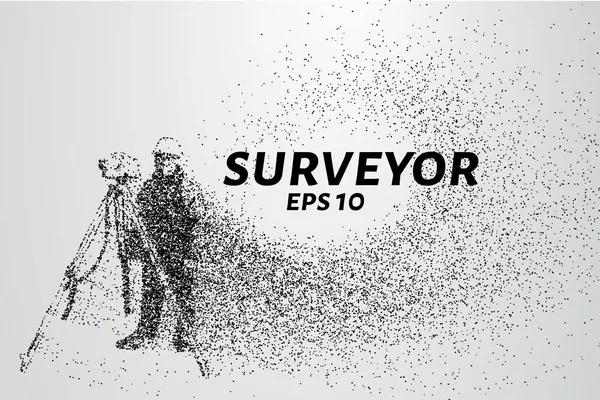 Parçacıkların araştırmacısı. Anketçi noktalardan ve dairelerden oluşur. Vektör illüstrasyonu