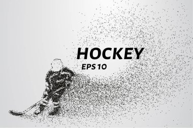 Parçacıkların hokeyi. Hokey daireler ve noktalardan oluşur. Vektör illüstrasyonu