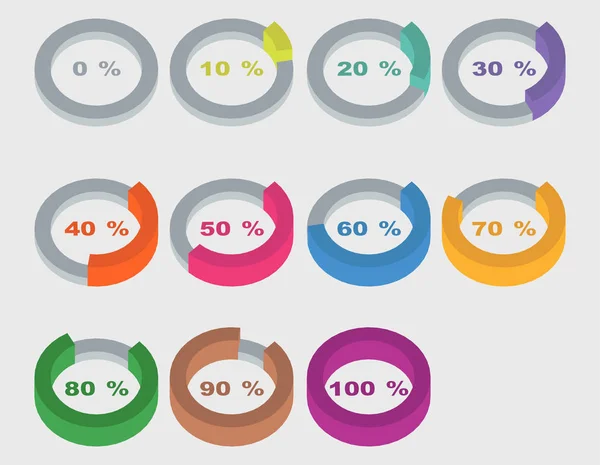İzometrik Infographic öğeleri. Vektör çizim. Pasta grafiği