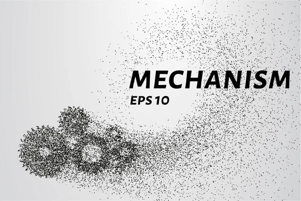 Parçacıkların mekanizması. Teçhizat daireler ve noktalardan oluşuyor. Vektör illüstrasyonu