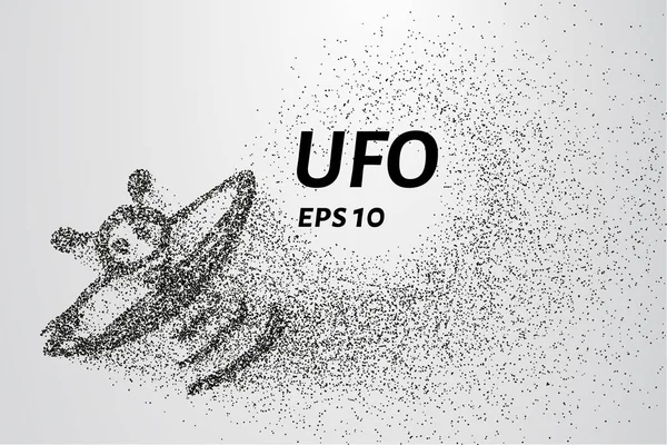 UFO dalle particelle. UFO è fatto di cerchi e punti. Illustrazione vettoriale — Vettoriale Stock