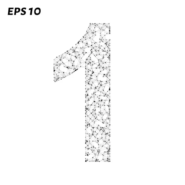 Mektubu 1 puan, çizgiler ve üçgenler oluşur. Vektör çizim.