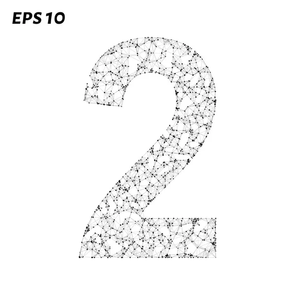 Mektubu 2 puan, çizgiler ve üçgenler oluşur. Vektör çizim.