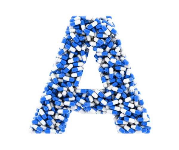 Lettera Alfabeto Pillole Medicina Rendimento — Foto Stock