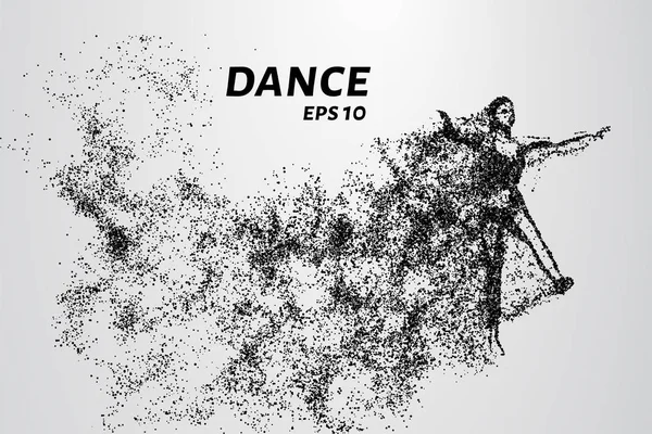 舞蹈颗粒的轮廓。舞蹈由几个小圆圈组成. — 图库矢量图片