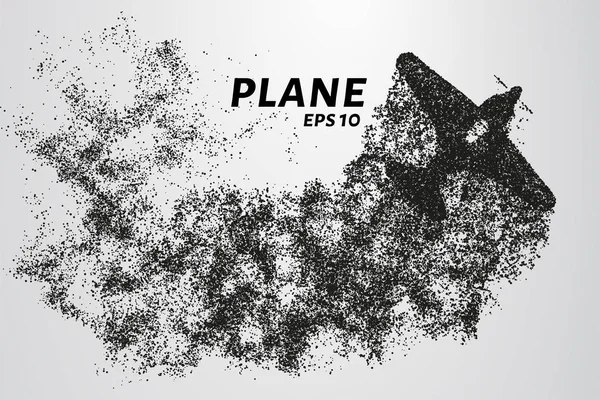 Plano Das Partículas Avião Sobe Vento Rasga Pequenos Pedaços Avião —  Vetores de Stock