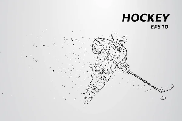 Hockey de las partículas. El hockey se descompone en pequeñas moléculas. Ilustración vectorial . — Vector de stock