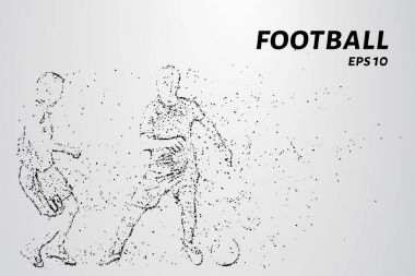 Football players consists of points and circles. A soccer player dribbles of the opponent. Vector illustration. clipart