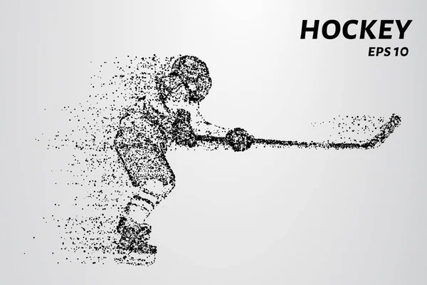 Parçacıkların hokeyi. Hokey küçük moleküllere ayrılır. Vektör illüstrasyonu.