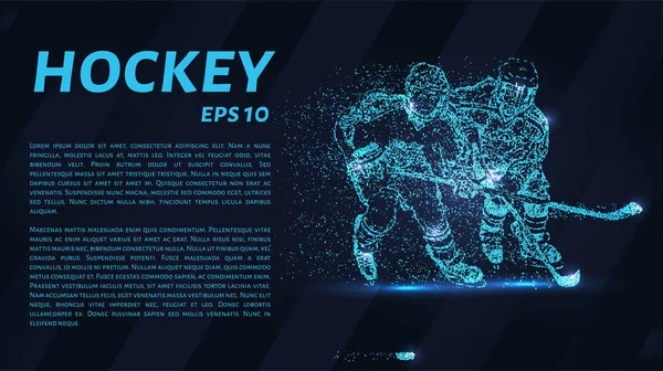 Parçacıkların hokeyi. Hokey küçük moleküllere ayrılır. Vektör illüstrasyonu
