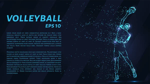 Volleyboll Partikeldivergent Sammansättning Vektorillustration Silhuett Volleyboll Partiklar — Stock vektor