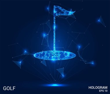 Golf hologramı: çokgenlerden, üçgenlerden, noktalardan ve çizgilerden oluşan bir Golf Deliği. Golf düşük-polyester bileşik yapıdır. Teknoloji konsepti