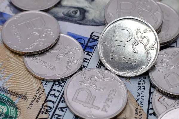 Imágenes Dinero Efectivo Rublo Dólar — Foto de Stock
