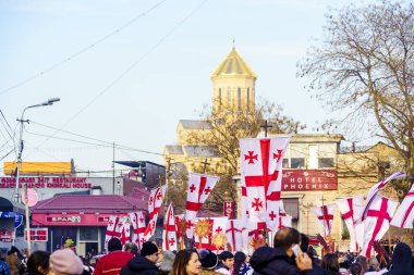 Gürcistan, Tiflis, - 08 Ocak 2020 Yılbaşı günü Tiflis 'in merkez caddelerinde geçit töreni (Alilo)