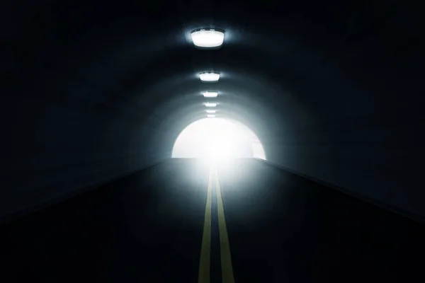 3d renderizado de túnel de carretera vacío con luz blanca —  Fotos de Stock