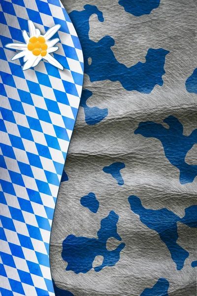 Octoberfest borrhålsinstruktionen banner på kohud — Stockfoto