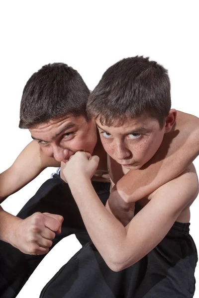 Two children fighting together — Stock Photo, Image